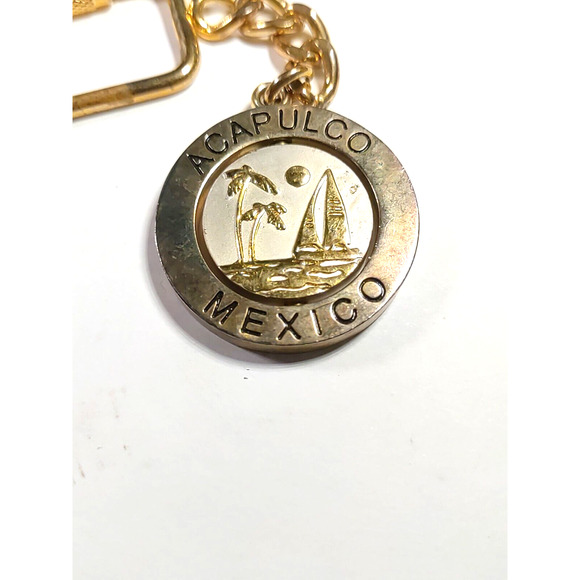 Acapulco Mexico Spinner Keychain Sailboat Palm Tree - Picture 4 of 7